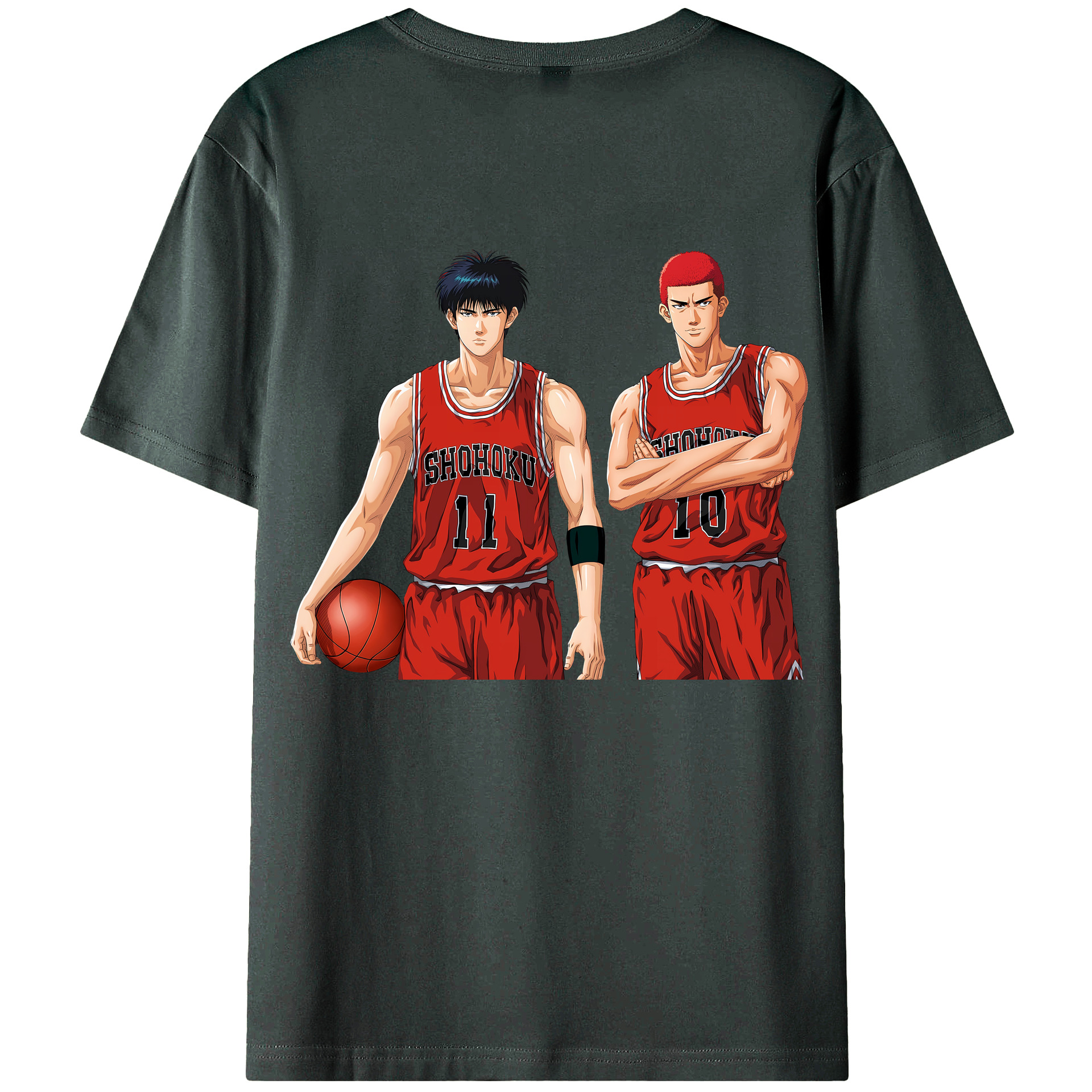 （画像用） SLAM DUNK／スラムダンク 綿100％ メンズ半袖Tシャツ（バックプリント） 通気性